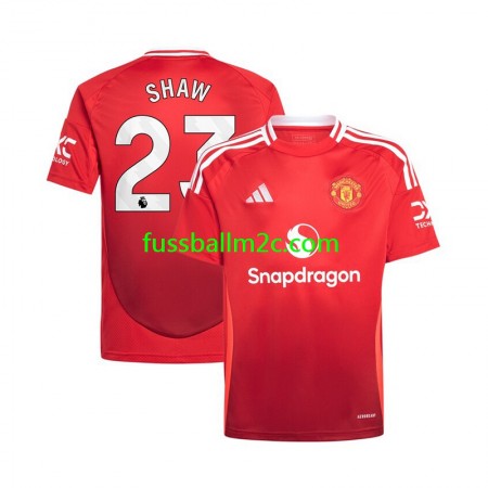 Fußballtrikots Manchester United Luke Shaw 23 Heim Trikotsatz 2024-2025